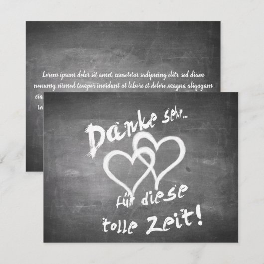 Danke für diese tolle Zeit auf einer Kreidetafel (Voorkant / Achterkant)