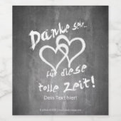 Danke für diese tolle Zeit auf einer Kreidetafel Wijn Etiket (Enkel label)