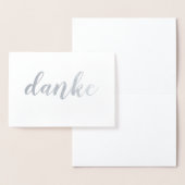 Danke German Bedankt Elegant Brush Script Folie Kaarten (Display)