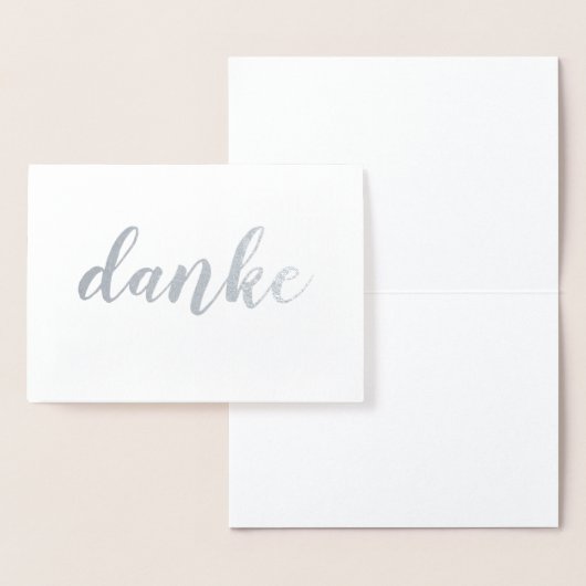 Danke German Bedankt Elegant Brush Script Folie Kaarten (Display)