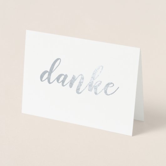 Danke German Bedankt Elegant Brush Script Folie Kaarten (Voorkant)