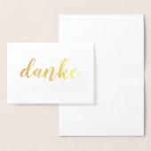 Danke German Bedankt Elegant Brush Script Folie Kaarten (Display)