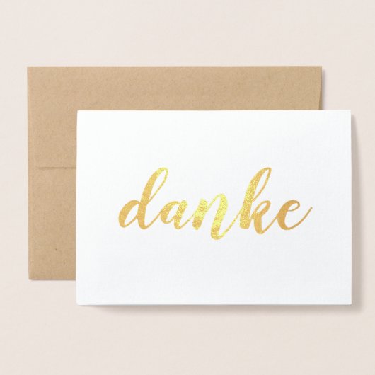 Danke German Bedankt Elegant Brush Script Folie Kaarten (Voorkant met envelop)