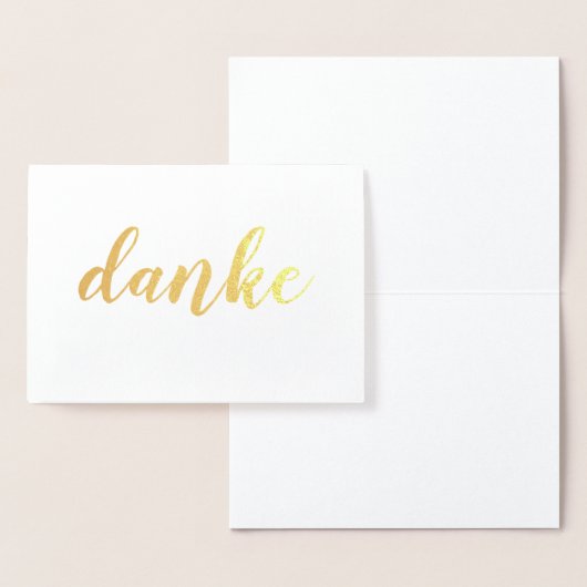 Danke German Bedankt Elegant Brush Script Folie Kaarten (Display)
