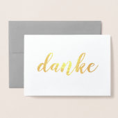 Danke German Bedankt Elegant Brush Script Folie Kaarten (Voorkant met envelop)