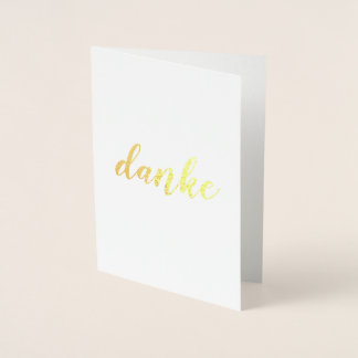 Danke German Dank U Brush Script Elegant Folie Kaarten