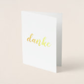 Danke German Dank U Brush Script Elegant Folie Kaarten (Voorkant)