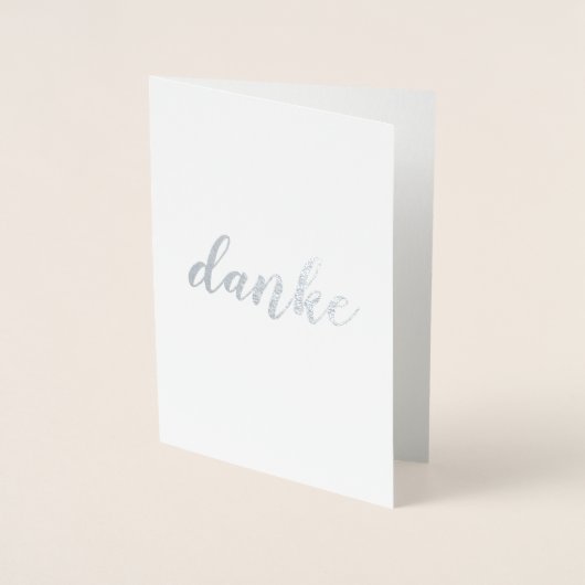 Danke German Dank U Brush Script Elegant Folie Kaarten (Voorkant)