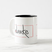 Danke Hartelijk dank voor elke taalkundige Mok (Voorkant links)