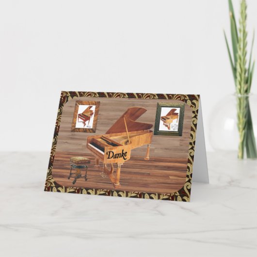Danke mit Klavier Bedankkaart (Voorkant)
