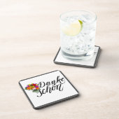 Danke Schon German Dank je Bouquet Black Border Bier Onderzetter (Rechterzijde)