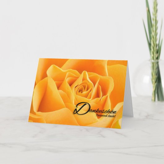 Danke Yellow Rose Blank Duits Bedankkaart (Voorkant)