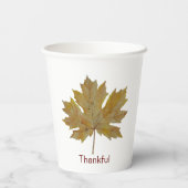 Dankelijke herfstbladeren in herfstkleuren Papierk Papieren Bekers (Achterkant)