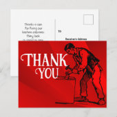 Danken aan een timmerman. briefkaart (Voorkant / Achterkant)