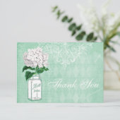 Danken de de Sjofele Elegante Kruik & Hydrangea Bedankkaart (Staand voorkant)