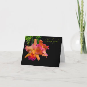 Danken de Roze, Rode & Oranje Orchideeën van de Bedankkaart