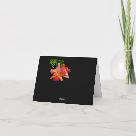 Danken de Roze, Rode & Oranje Orchideeën van de Bedankkaart (Achterkant)