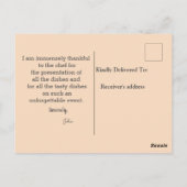 Danken voor het eten briefkaart (Achterkant)