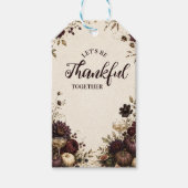 Dankere Thanksgiving-diner bij kaarslicht Cadeaulabel (Voorkant)