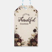 Dankere Thanksgiving-diner bij kaarslicht Cadeaulabel (Achterkant)