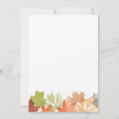 Dankermaaltijd Eikenbladeren Rustieke Maaltijd Kaart (Achterkant)