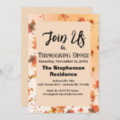 Dankermaaltijd met herfstbladthema kaart (Voorkant / Achterkant)