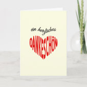 Dankeschon dankt duitstalig u bedankkaart (Voorkant)