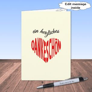 Dankeschon dankt duitstalig u bedankkaart