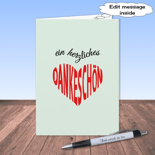Dankeschon dankt duitstalig u bedankkaart