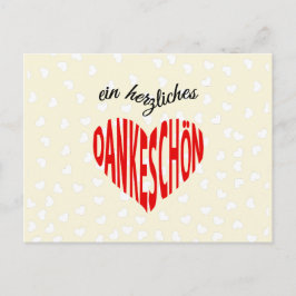 Dankeschon rood hart bedankt briefkaart