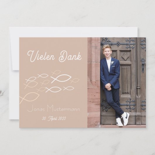 Dankeskarte Kommunion / Konfirmation Fischschwarm Kaart (Voorkant)