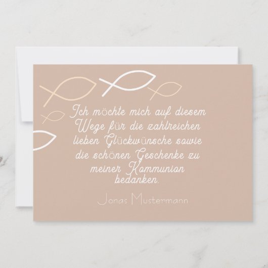 Dankeskarte Kommunion / Konfirmation Fischschwarm Kaart (Achterkant)