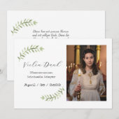 Dankeskarte Kommunion / Konfirmation weiß Zweig Kaart (Voorkant / Achterkant)