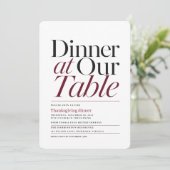 Danketafel Thanksgiving Kaart (Staand voorkant)