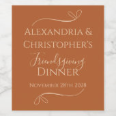 Danketent Dinner Chic Elegant Feest Wijn Etiket (Enkel label)