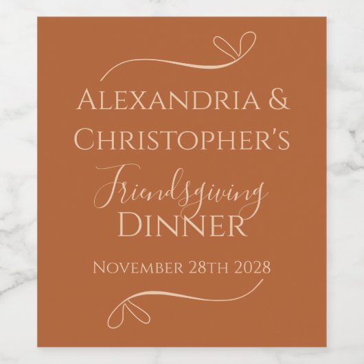 Danketent Dinner Chic Elegant Feest Wijn Etiket (Enkel label)