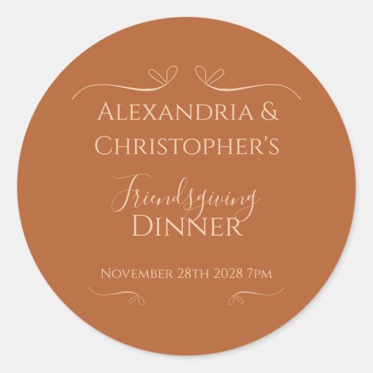 Danketent Dinner Chic Elegant Ronde Sticker (Voorkant)