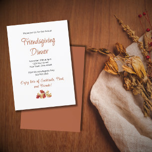 Danketent Dinner Elegant Loofwerk Thanksgiving Kaart