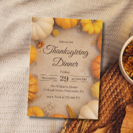 Danketjesdiner Rustieke Oude Pompoen Herfst Kaart