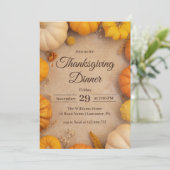 Danketjesdiner Rustieke Oude Pompoen Herfst Kaart (Staand voorkant)