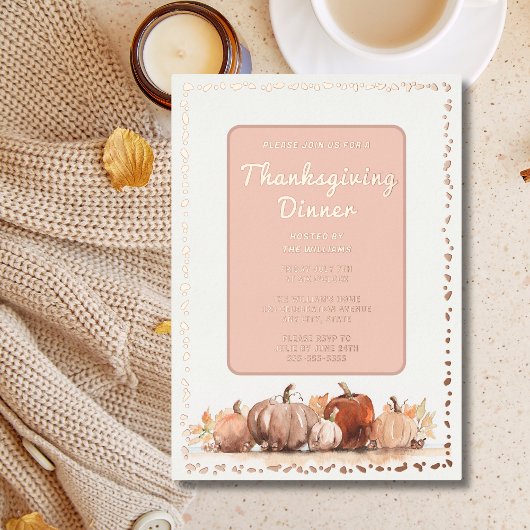 Danketjesdiner Viering Pompoenen Herfst Folie Uitnodiging