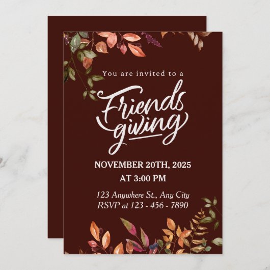 Dankfeest Kaart (Voorkant / Achterkant)