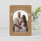 Dankful Dome Leaf Thanksgiving Holiday Fotokaart Feestdagenkaart (Staand voorkant)