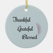 Dankful Grateful Blessed Angel Feather Dusty Blue Keramisch Ornament (Voorkant)