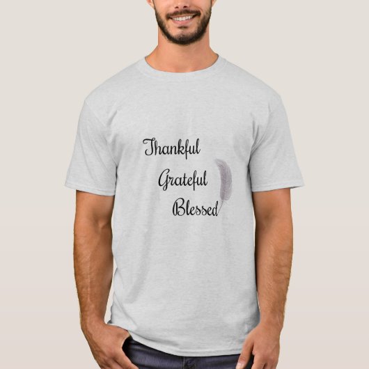 Dankful Grateful Blessed Angel Feather T-shirt (Voorkant)