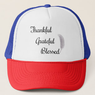 Dankful Grateful Blessed Angel Feather Trucker Pet