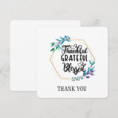 Dankful Grateful Blessed Bedankkaart (Voorkant / Achterkant)