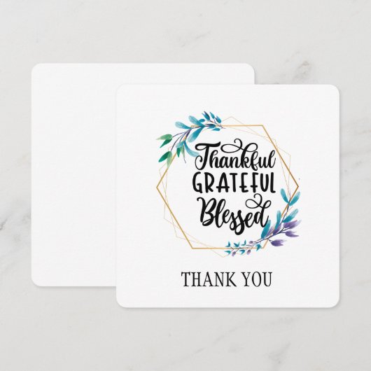 Dankful Grateful Blessed Bedankkaart (Voorkant / Achterkant)