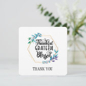 Dankful Grateful Blessed Bedankkaart (Staand voorkant)