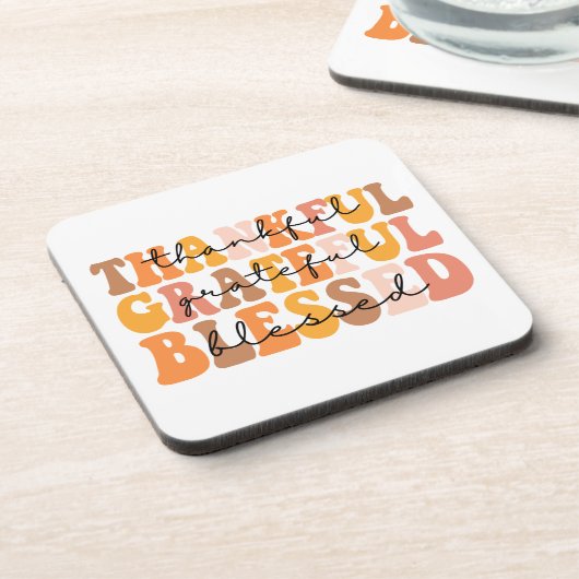 Dankful Grateful Blessed Bier Onderzetter (Linkerzijde)